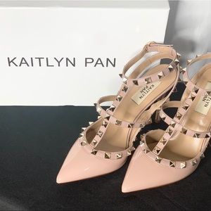 Kaitlyn Pan Studded Ankle Strap Heel